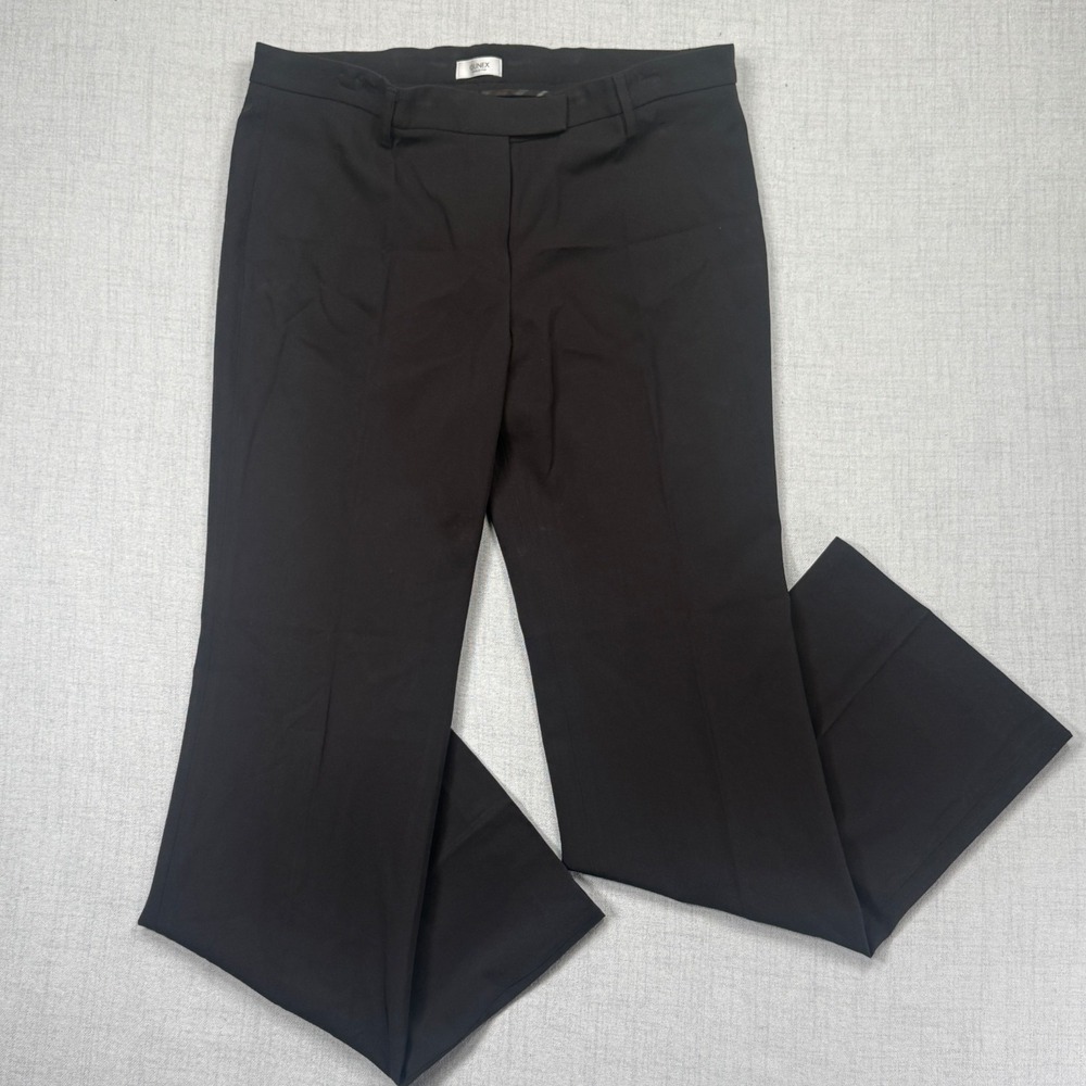 Gunex Dress Pants Flare Leg Black Virgin‎ Wool Stretch Work Trousers Size 12